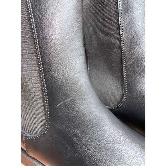 Ann Taylor Loft $156 Lug Chelsea Booties black womens 8.5 NEW - Picture 9 of 12